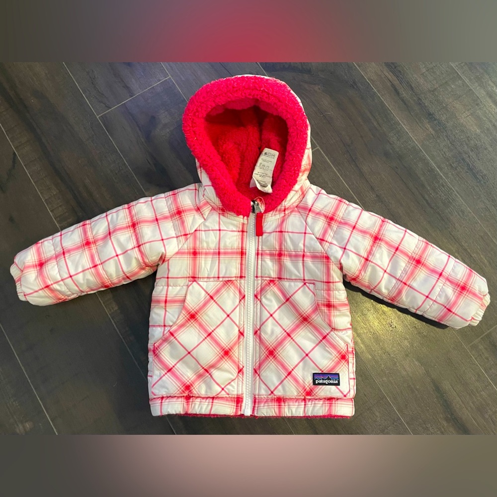 Patagonia- Reversible Plaid Hooded Coat - SIZE: 6 Months